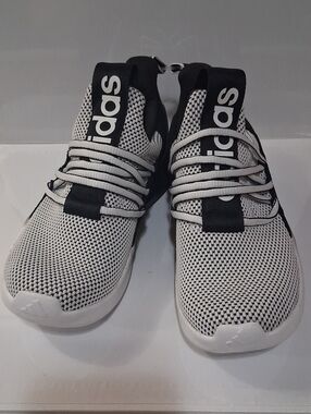 Adidas Kids Unisex Black and White Knit Athletic Sneakers